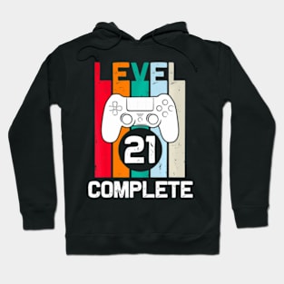 Level 21 Complete 21st Birthday  for Him Video Hoodie